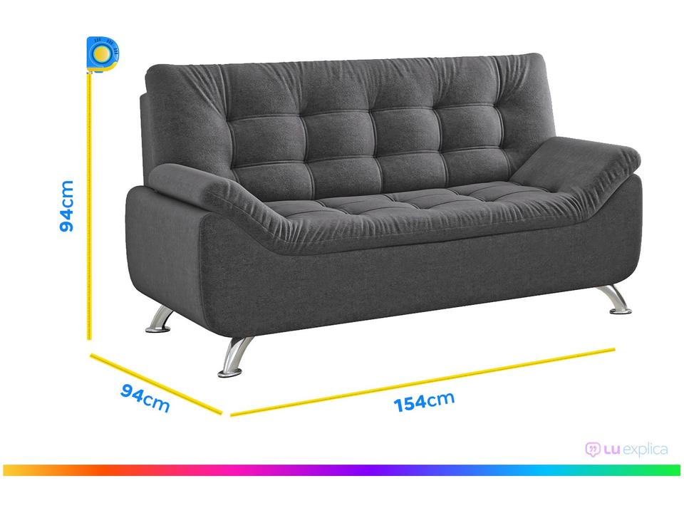 Sofá 2 Lugares Suede Linoforte Durban - 2