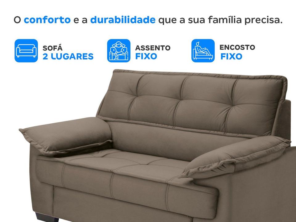 Sofá 2 Lugares Suéde Lisboa Linoforte - 2