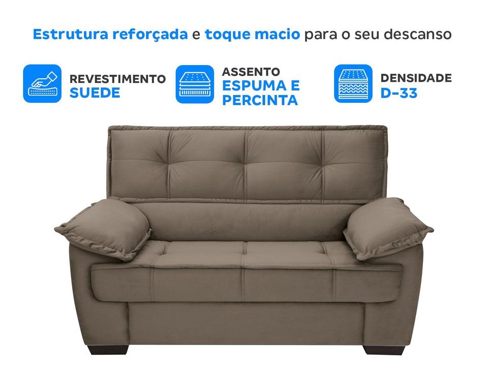 Sofá 2 Lugares Suéde Lisboa Linoforte - 3