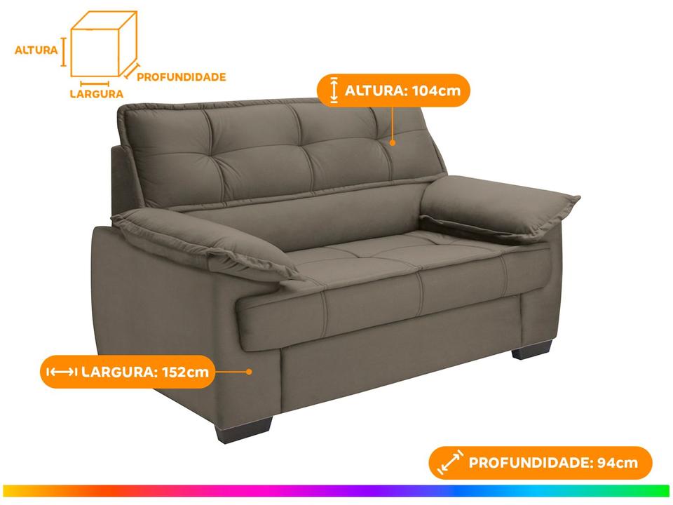Sofá 2 Lugares Suéde Lisboa Linoforte - 3
