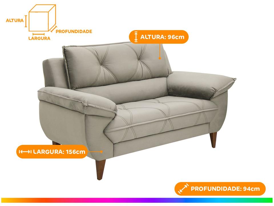 Sofá 2 Lugares Suede Malbec Linoforte - 3