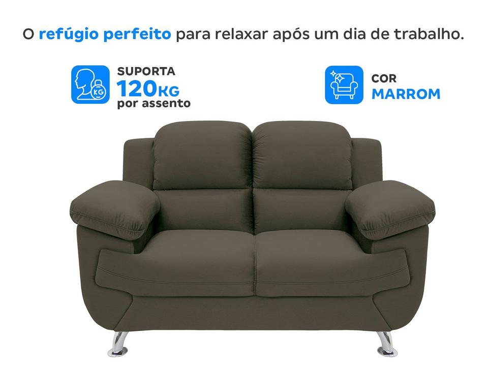 Sofá 2 Lugares Suede Spazium Linoforte - 4