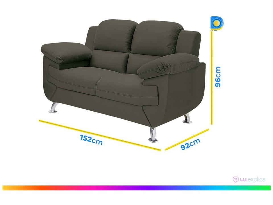 Sofá 2 Lugares Suede Spazium Linoforte - 5