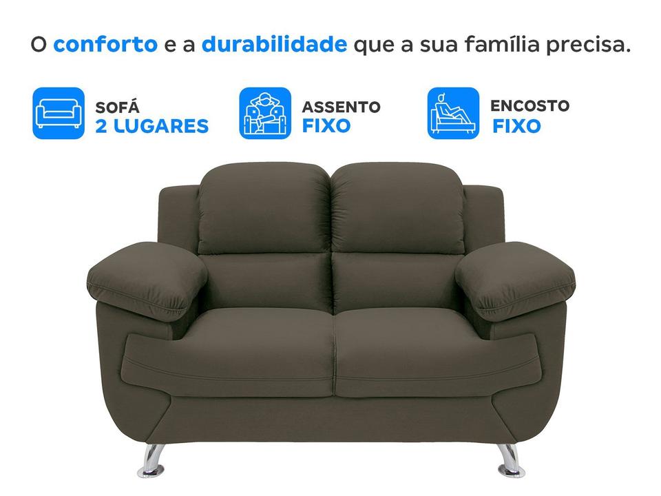 Sofá 2 Lugares Suede Spazium Linoforte - 2