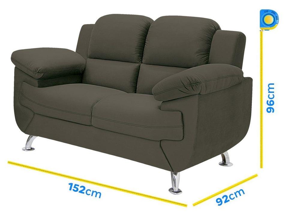 Sofá 2 Lugares Suede Spazium Linoforte - 5