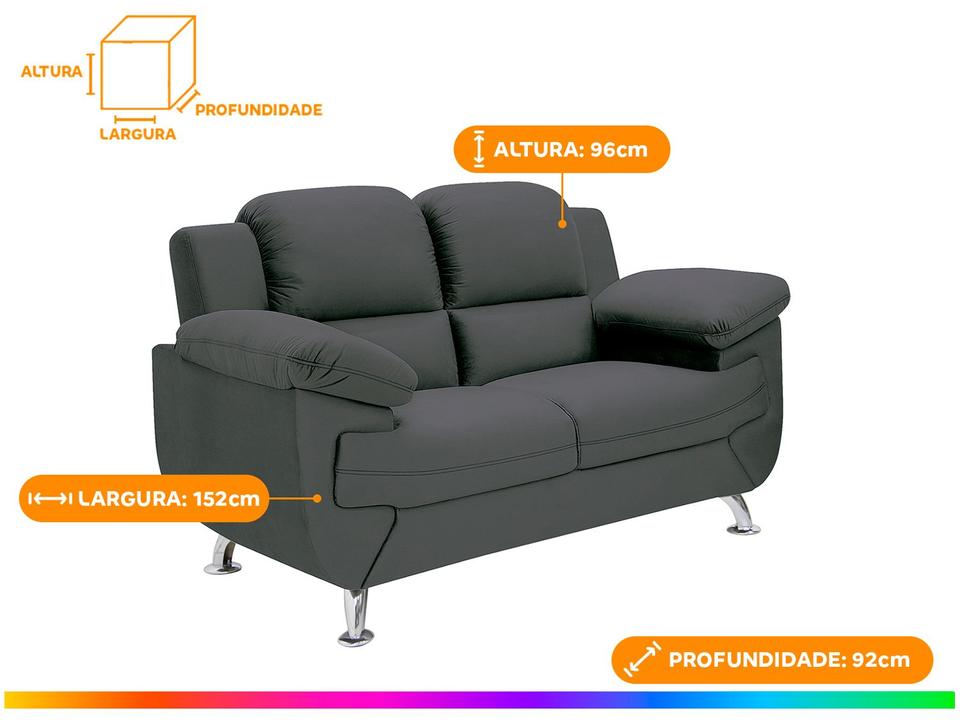 Sofá 2 Lugares Suede Spazium Linoforte - 2