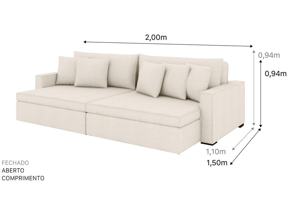 Sofá 3 Lugares Retrátil Reclinável Bouclé Mediterrâneo Peruggia Flexforma Estofados - 2