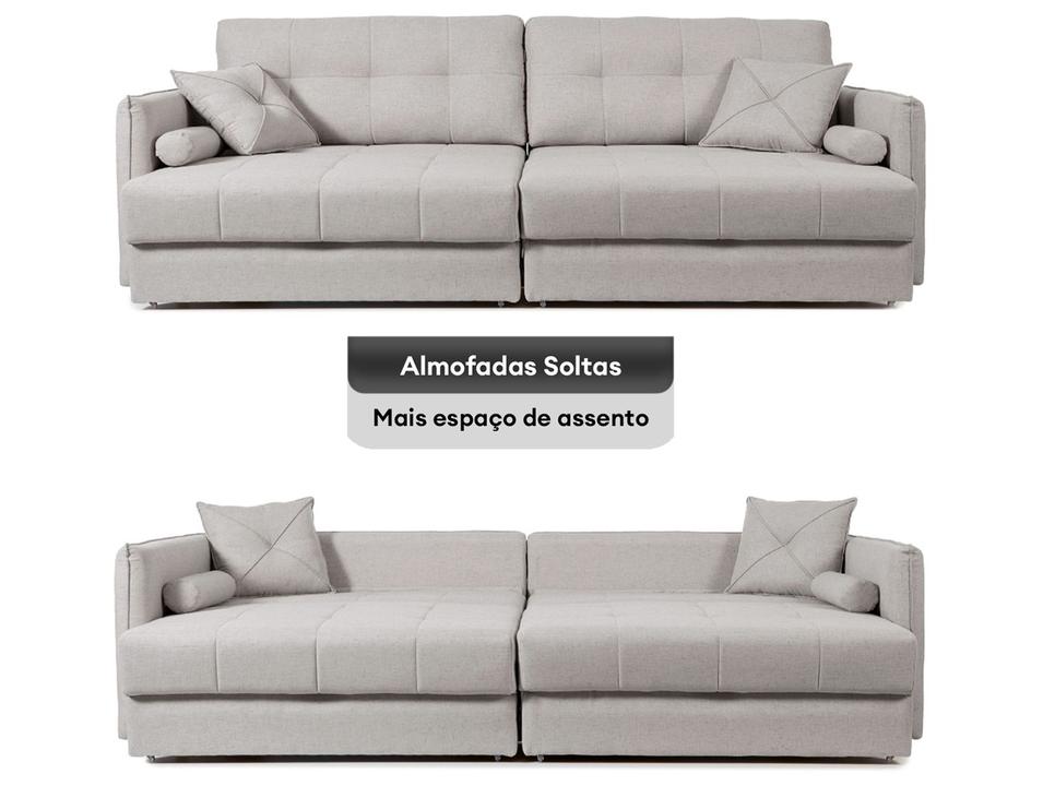 Sofá 3 Lugares Retrátil Reclinável Linho Urban Next Sofás - 4