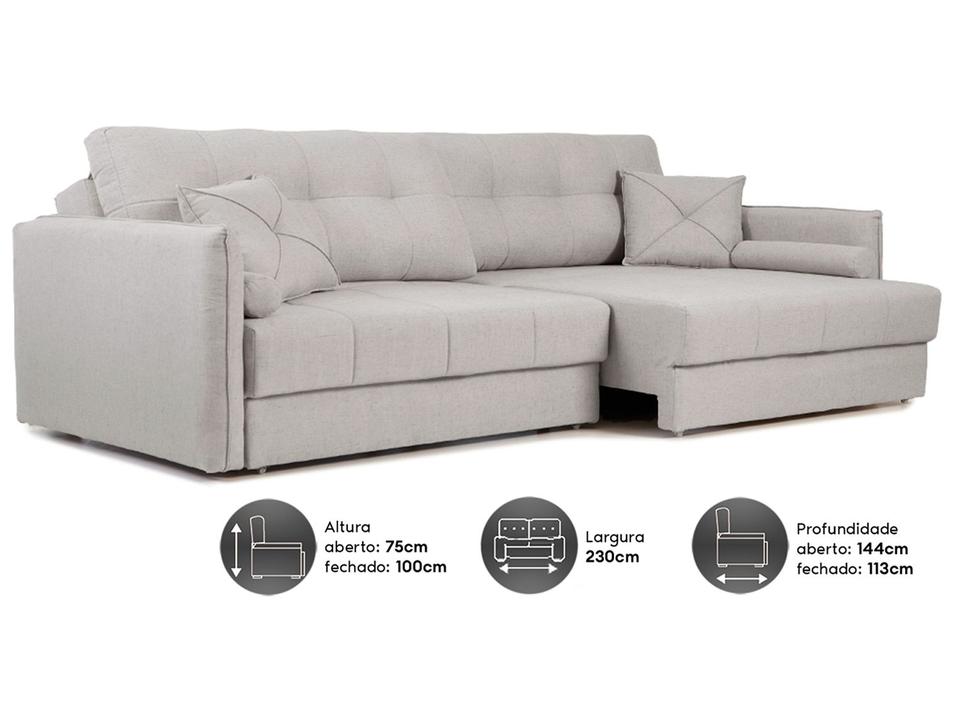 Sofá 3 Lugares Retrátil Reclinável Linho Urban Next Sofás - 2