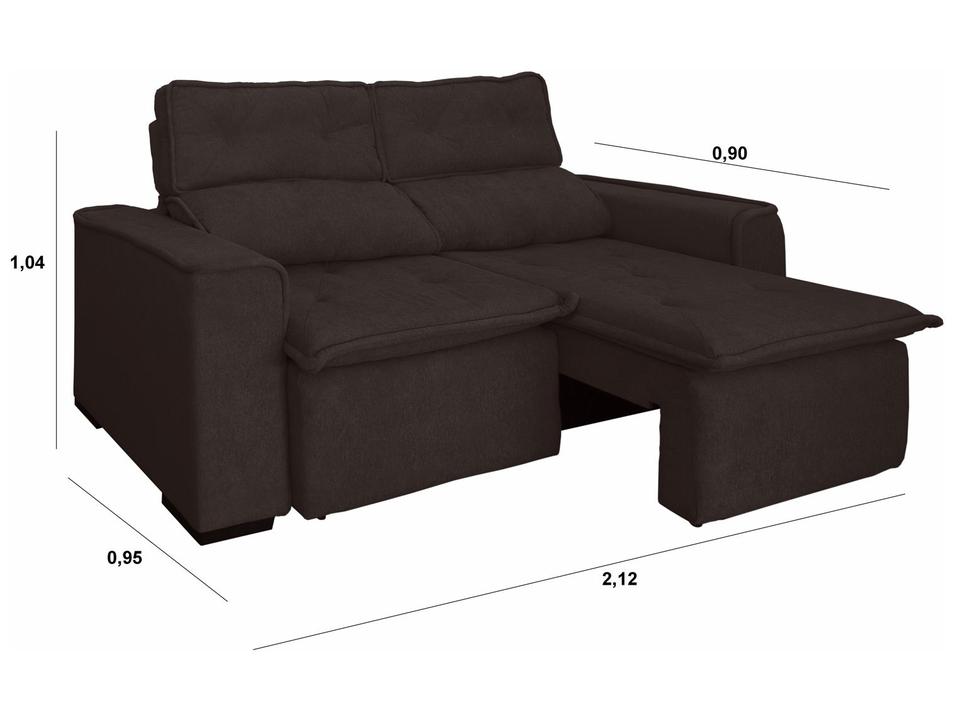 Sofá 3 Lugares Retrátil Reclinável Suede Califórnia JW Estofados - 3