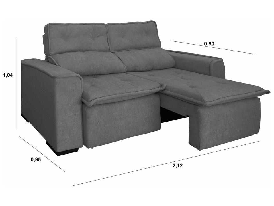 Sofá 3 Lugares Retrátil Reclinável Suede Califórnia JW Estofados - 3