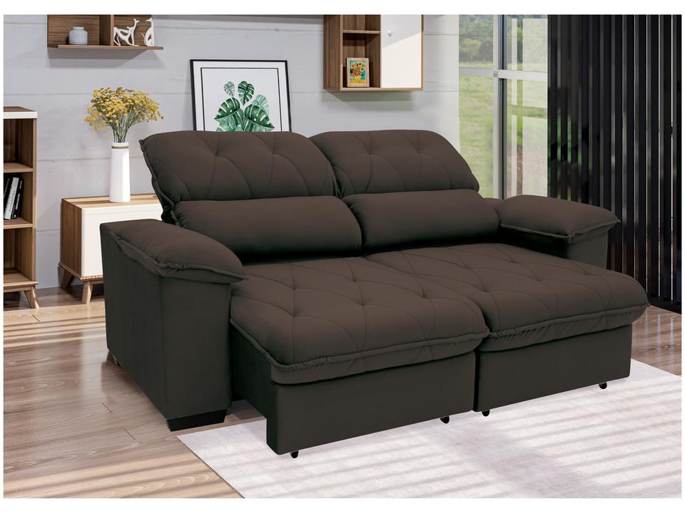 Sofá 3 Lugares Retrátil Reclinável Suede Hannover Linoforte - 4