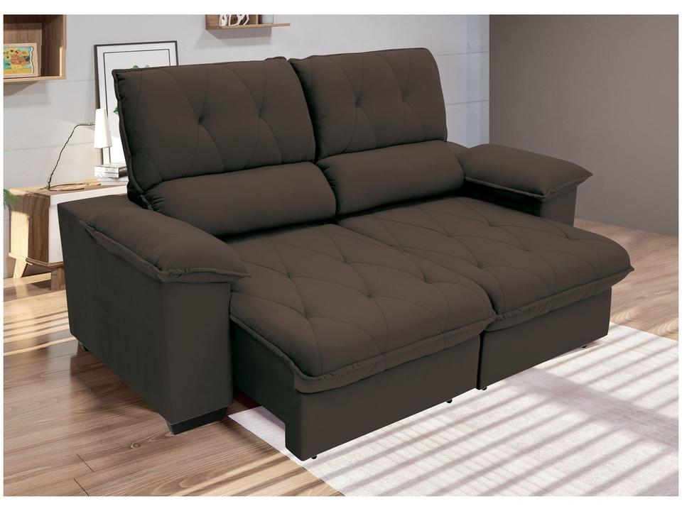 Sofá 3 Lugares Retrátil Reclinável Suede Hannover Linoforte - 5
