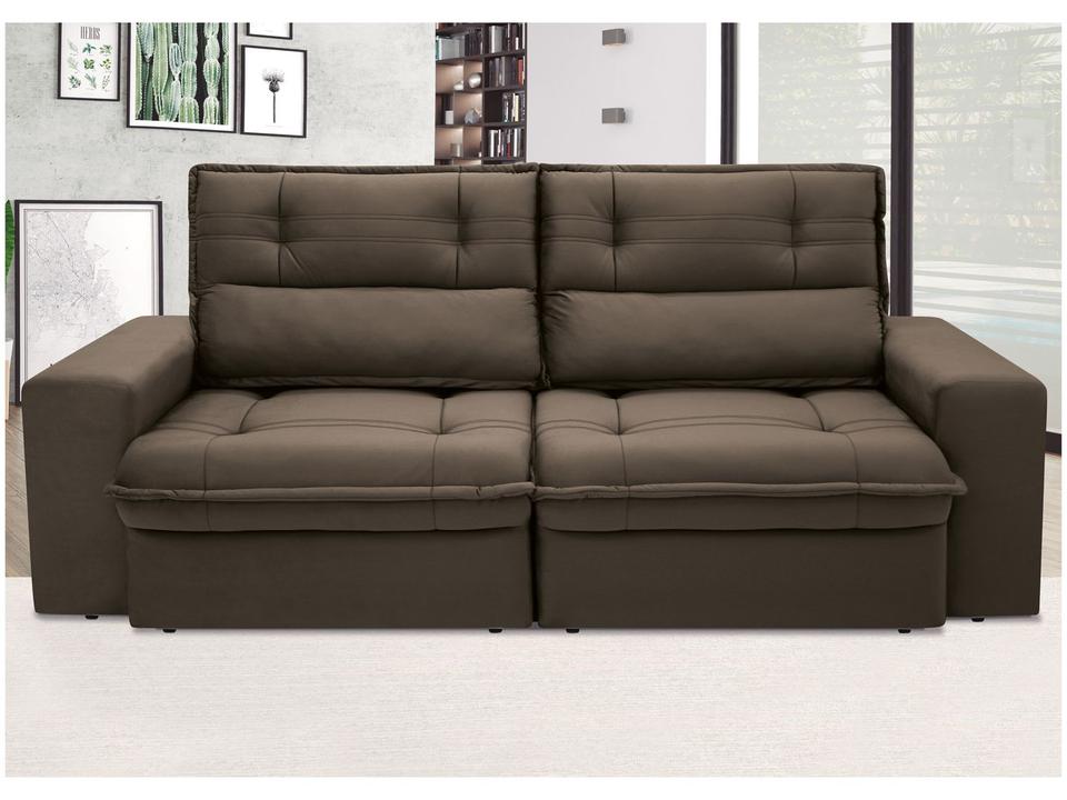 Sofá 3 Lugares Retrátil Reclinável Suede Palatino Linoforte - 7