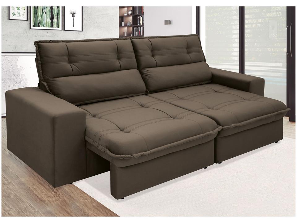 Sofá 3 Lugares Retrátil Reclinável Suede Palatino Linoforte - 5