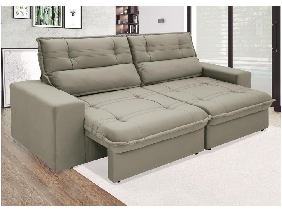 Sofá 3 Lugares Retrátil Reclinável Suede Palatino Linoforte - 6