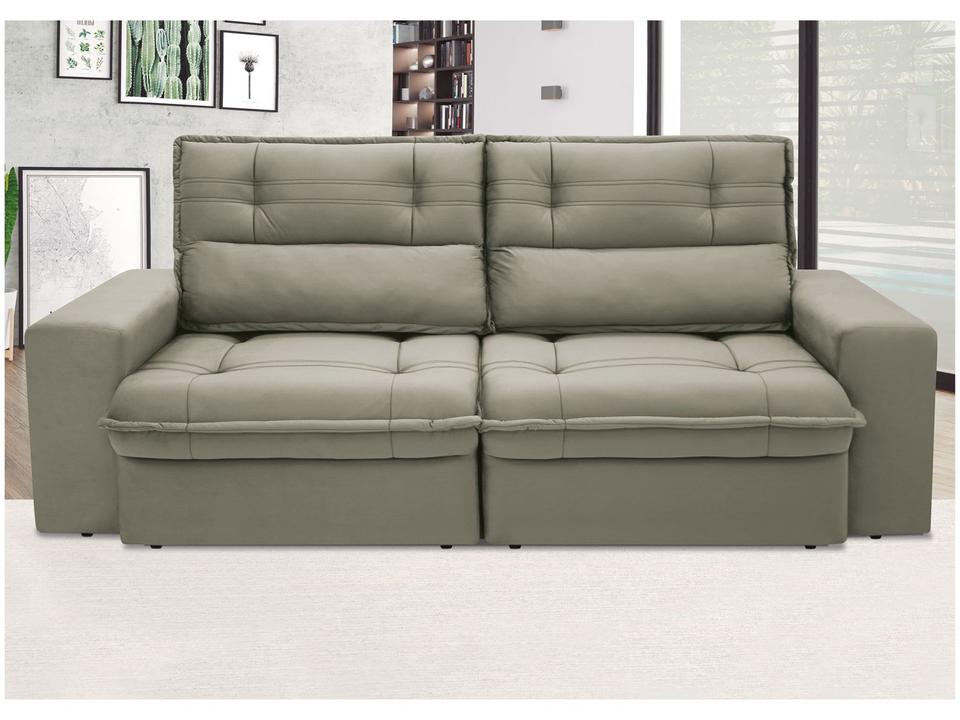 Sofá 3 Lugares Retrátil Reclinável Suede Palatino Linoforte - 5