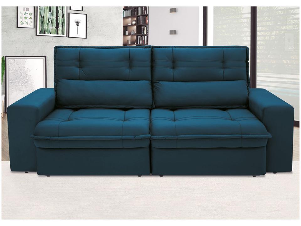 Sofá 3 Lugares Retrátil Reclinável Suede Palatino Linoforte - 7