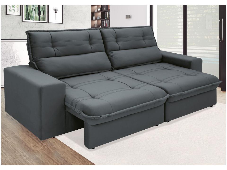 Sofá 3 Lugares Retrátil Reclinável Suede Palatino Linoforte - 5