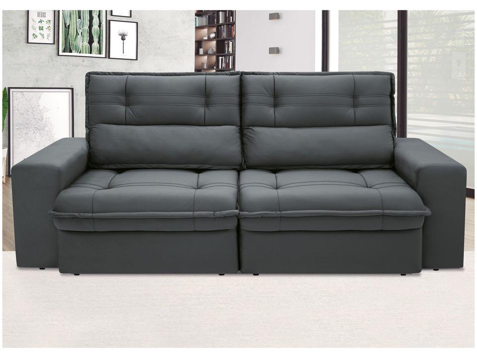 Sofá 3 Lugares Retrátil Reclinável Suede Palatino Linoforte - 7