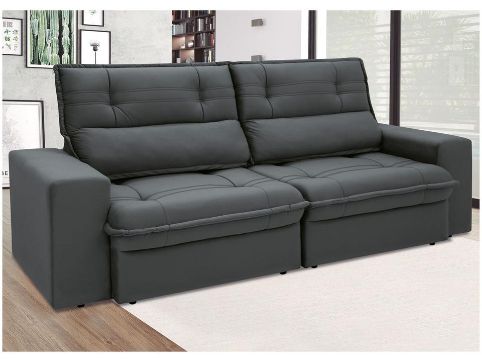 Sofá 3 Lugares Retrátil Reclinável Suede Palatino Linoforte - 6