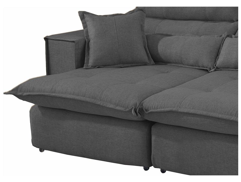 Sofá 3 Lugares Retrátil Reclinável Suede Parma JW Estofados - 5