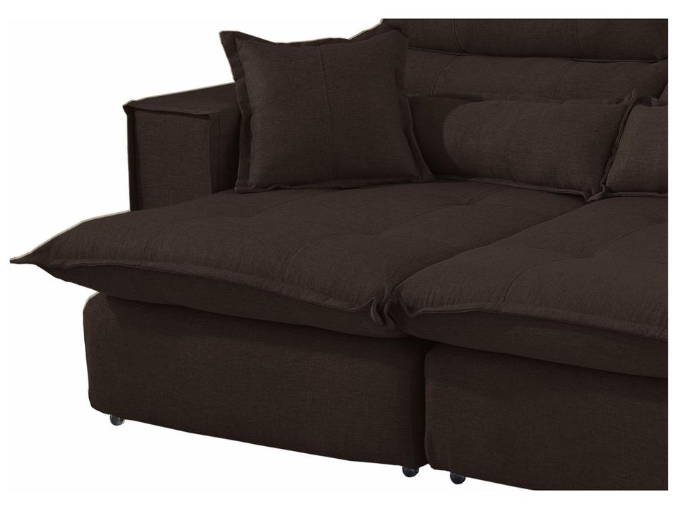 Sofá 3 Lugares Retrátil Reclinável Suede Parma JW Estofados - 6