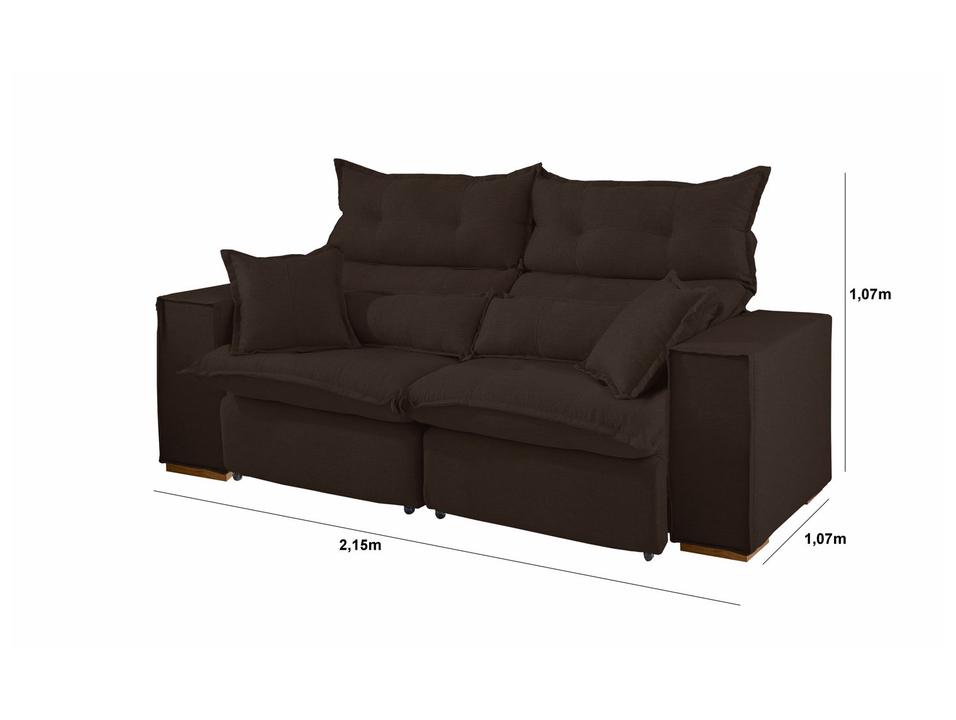 Sofá 3 Lugares Retrátil Reclinável Suede Parma JW Estofados - 2