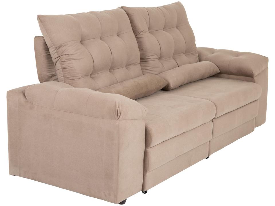 Sofá 3 Lugares Retrátil Reclinável Suede Phormatta Colômbia SMP - 6