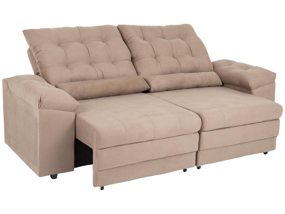 Sofá 3 Lugares Retrátil Reclinável Suede Phormatta Colômbia SMP - 4