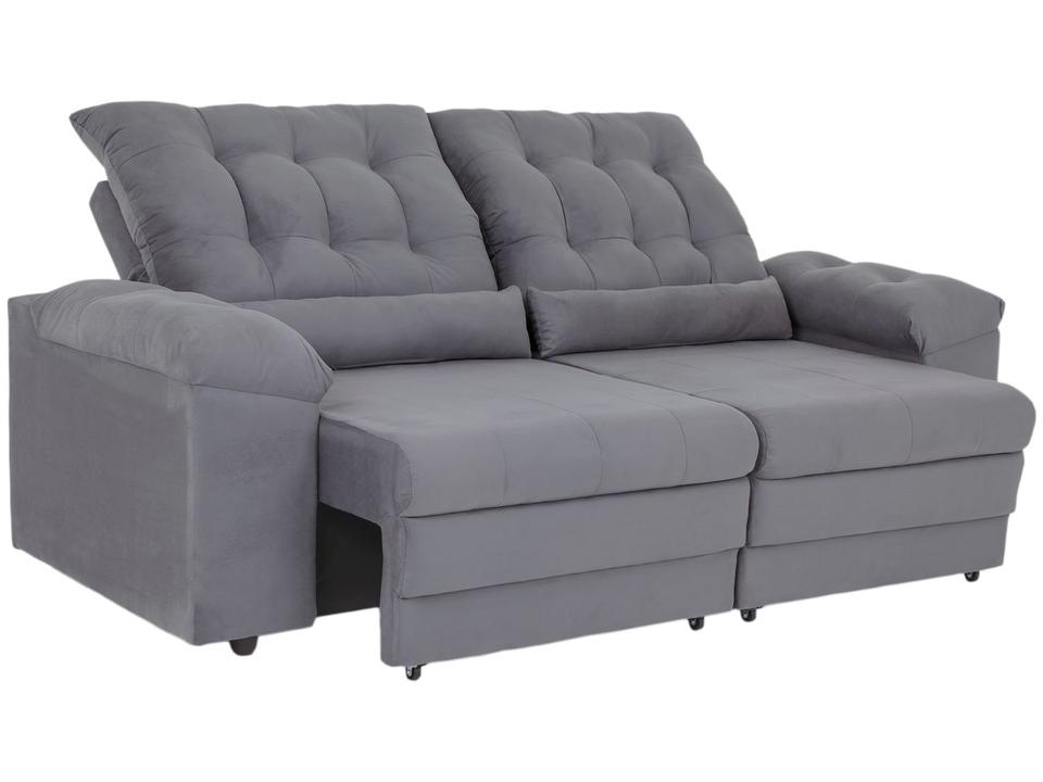 Sofá 3 Lugares Retrátil Reclinável Suede Phormatta Colômbia SMP - 4
