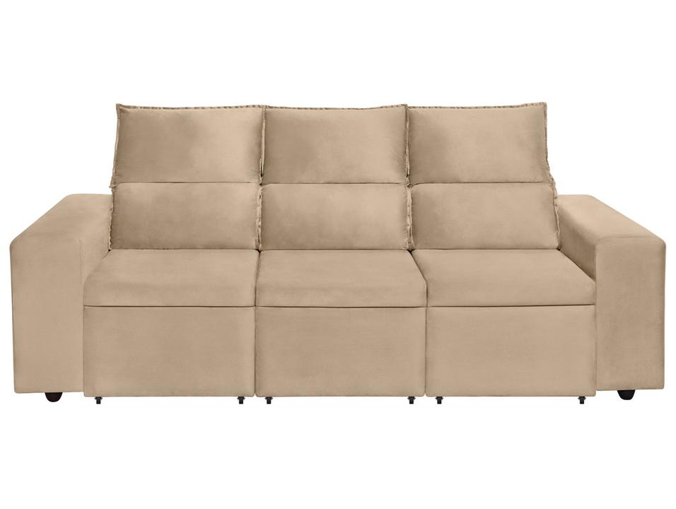 Sofá 3 Lugares Retrátil Reclinável Veludo Berlim SMP - 3