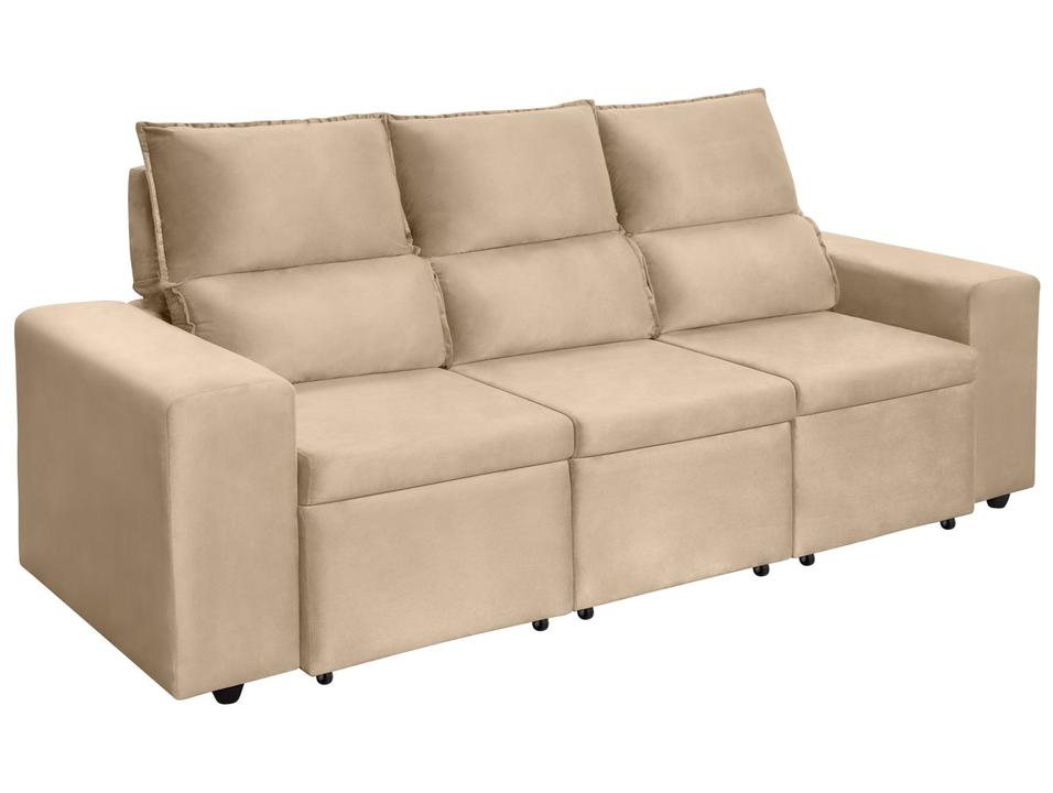 Sofá 3 Lugares Retrátil Reclinável Veludo Berlim SMP - 6