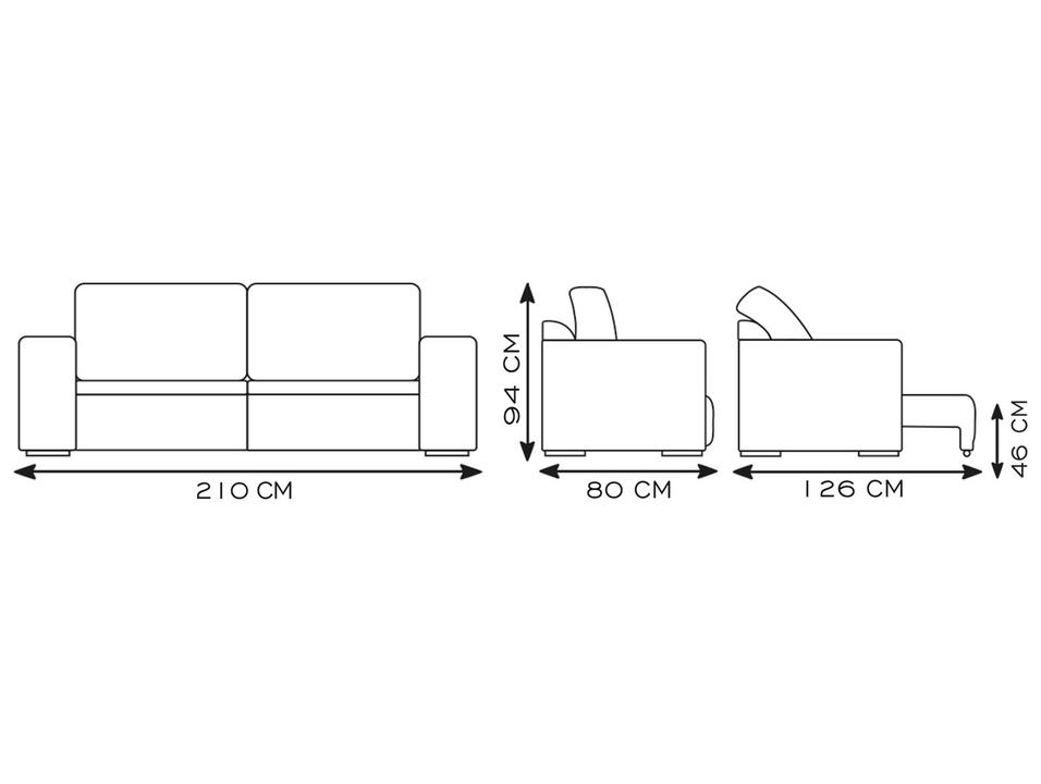 Sofá 3 Lugares Retrátil Reclinável Veludo Berlim SMP - 2