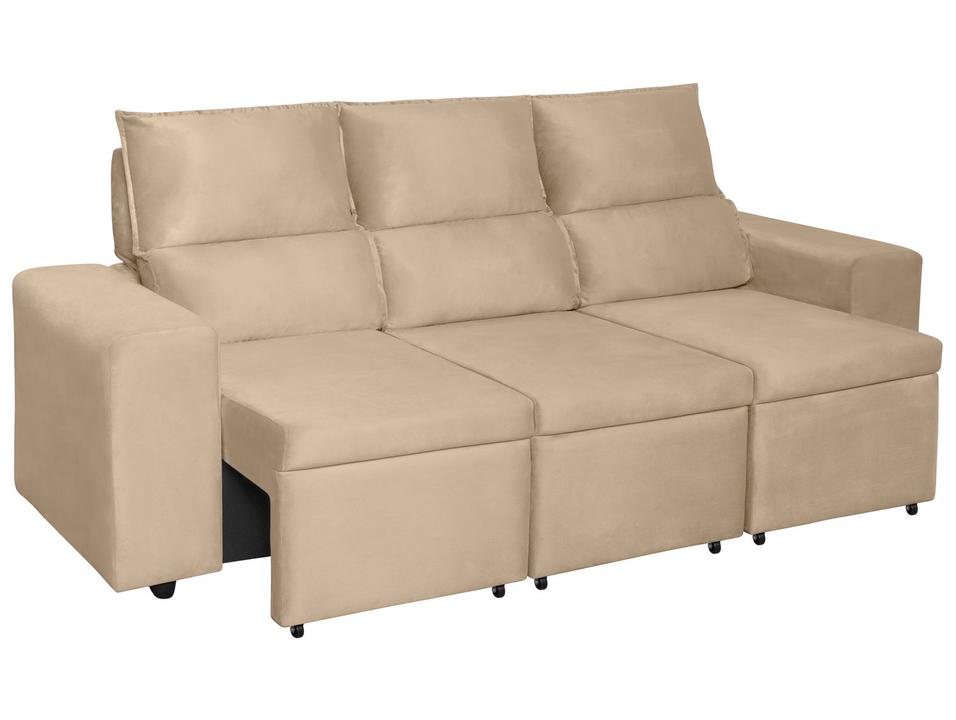 Sofá 3 Lugares Retrátil Reclinável Veludo Berlim SMP - 5