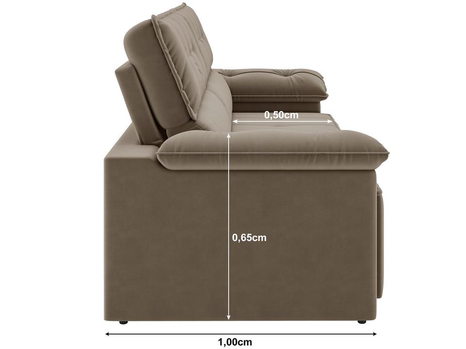 Sofá 3 Lugares Retrátil Reclinável Veludo Santorini Besthouse - 4
