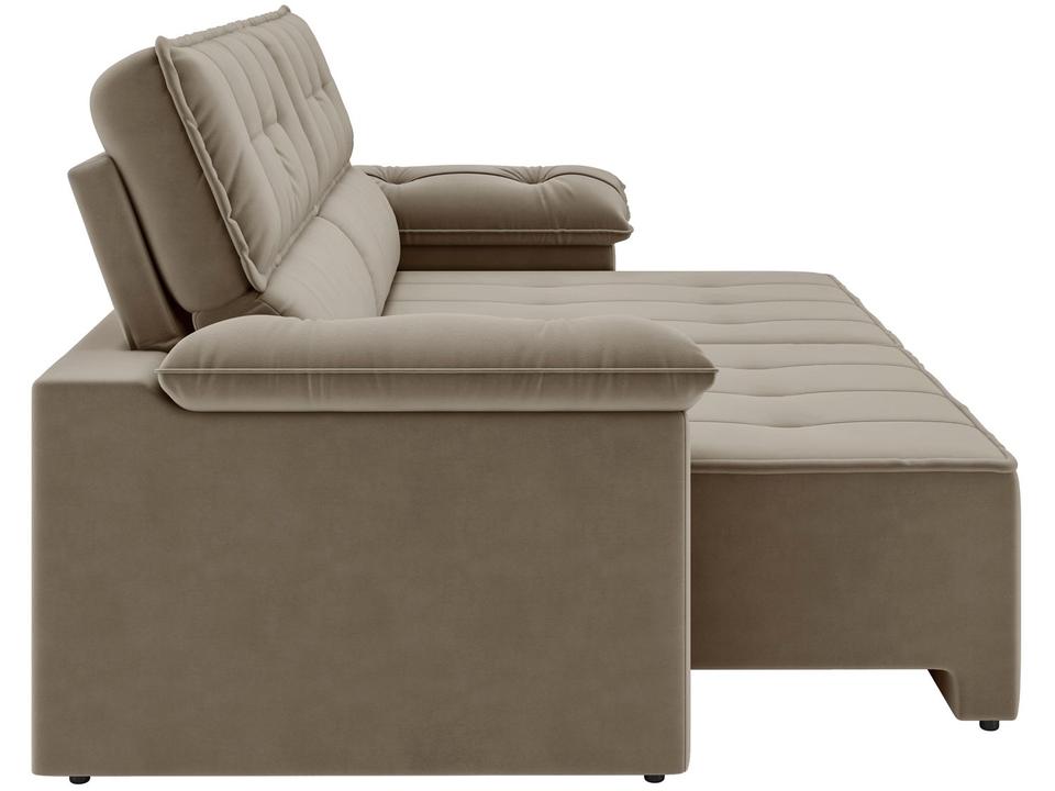 Sofá 3 Lugares Retrátil Reclinável Veludo Santorini Besthouse - 6