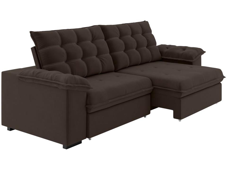 Sofá 3 Lugares Retrátil Reclinável Veludo Vancouver Besthouse - 2