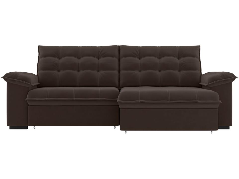 Sofá 3 Lugares Retrátil Reclinável Veludo Vancouver Besthouse - 4