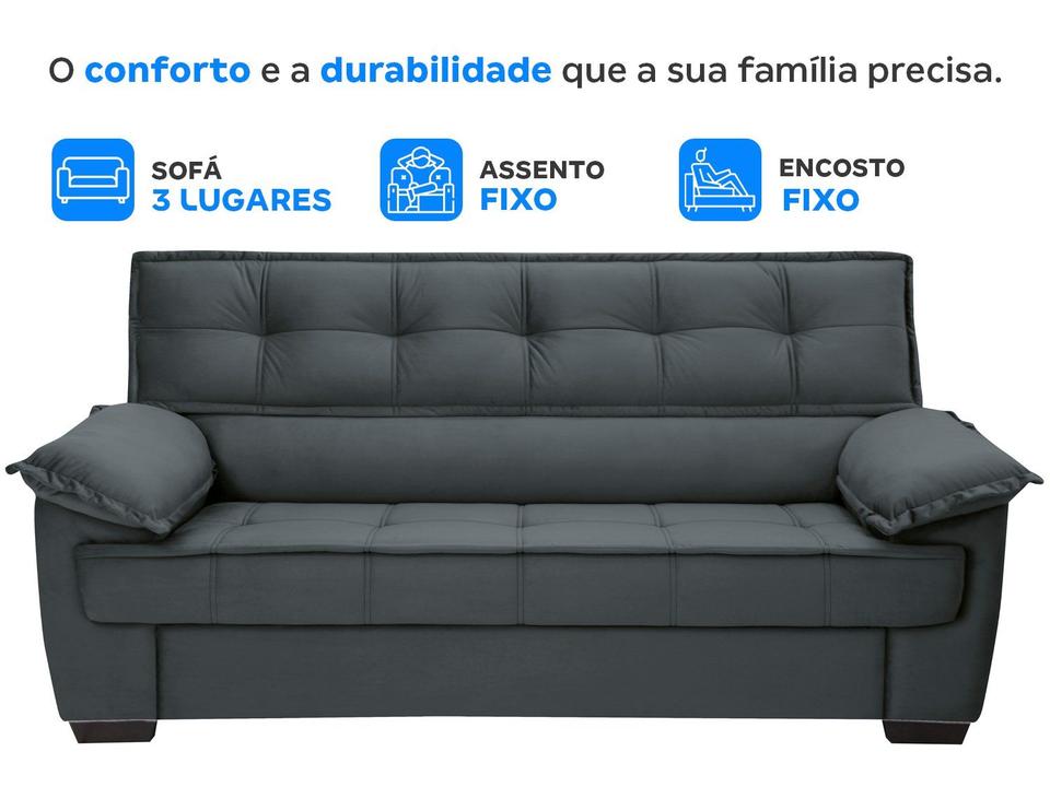 Sofá 3 Lugares Suéde Lisboa Linoforte - 2