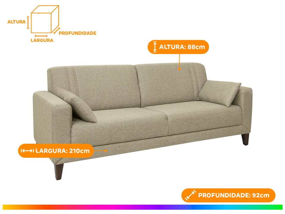 Sofá 4 Lugares Linho Lyon A2 Linoforte - 3