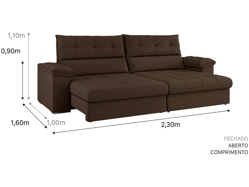 Sofá 4 Lugares Reclinável Suede Veludo Everest Flexforma Estofados - 5