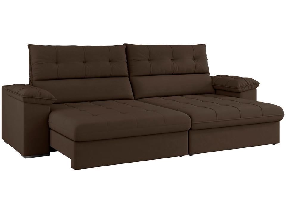 Sofá 4 Lugares Reclinável Suede Veludo Everest Flexforma Estofados - 2