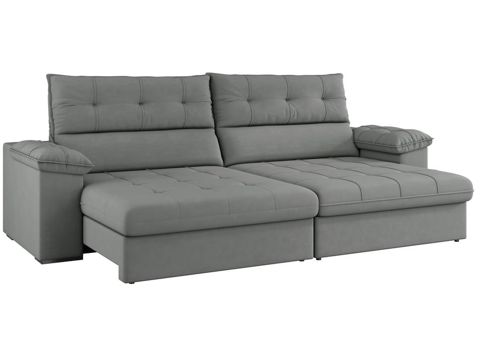 Sofá 4 Lugares Reclinável Suede Veludo Everest Flexforma Estofados - 3