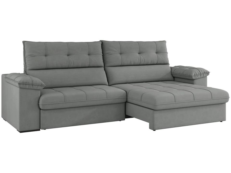Sofá 4 Lugares Reclinável Suede Veludo Everest Flexforma Estofados - 2