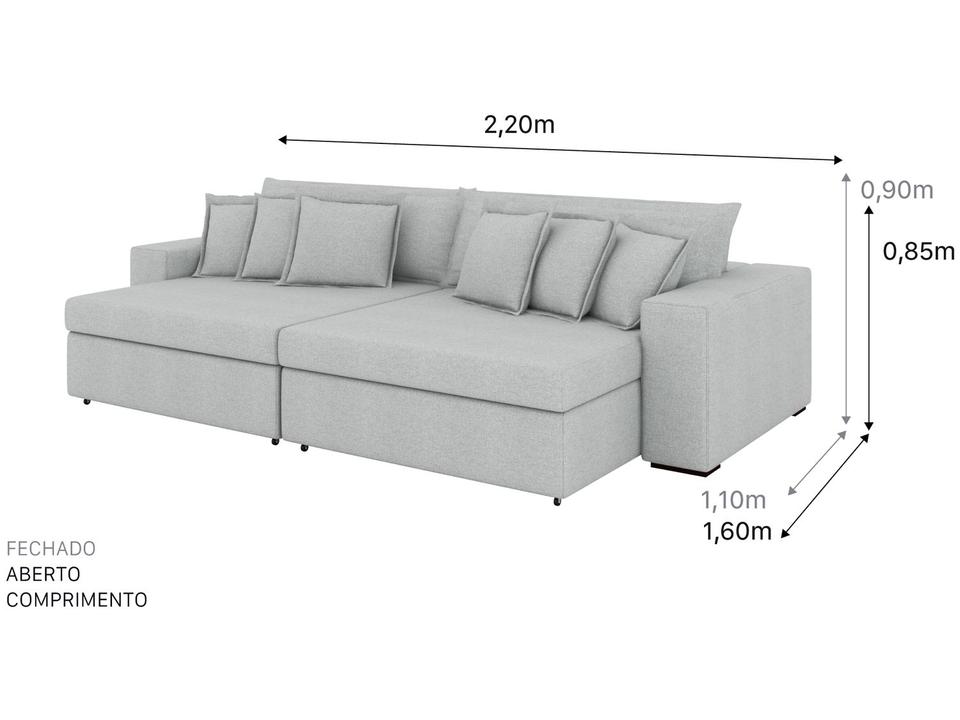 Sofá 4 Lugares Retrátil Reclinável Bouclé Mediterrâneo Parma Flexforma Estofados - 2
