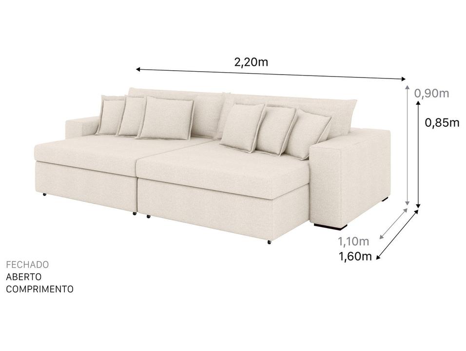 Sofá 4 Lugares Retrátil Reclinável Bouclé Mediterrâneo Parma Flexforma Estofados - 3