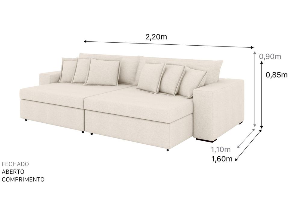 Sofá 4 Lugares Retrátil Reclinável Bouclé Mediterrâneo Parma Flexforma Estofados - 2