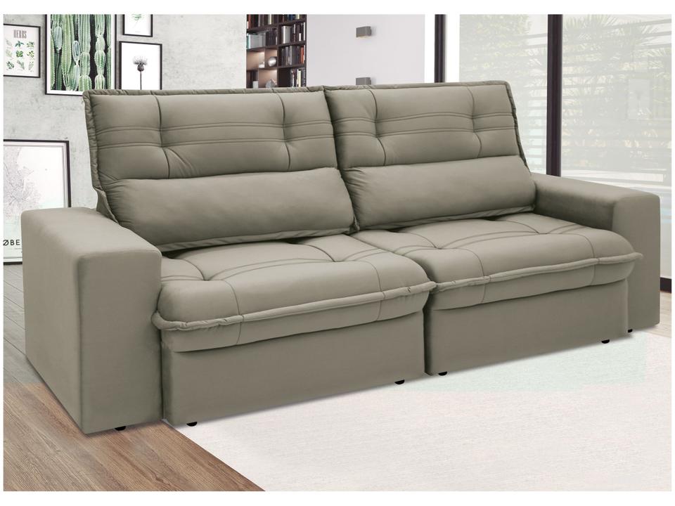 Sofá 4 Lugares Retrátil Reclinável Suede Palatino Linoforte - 6