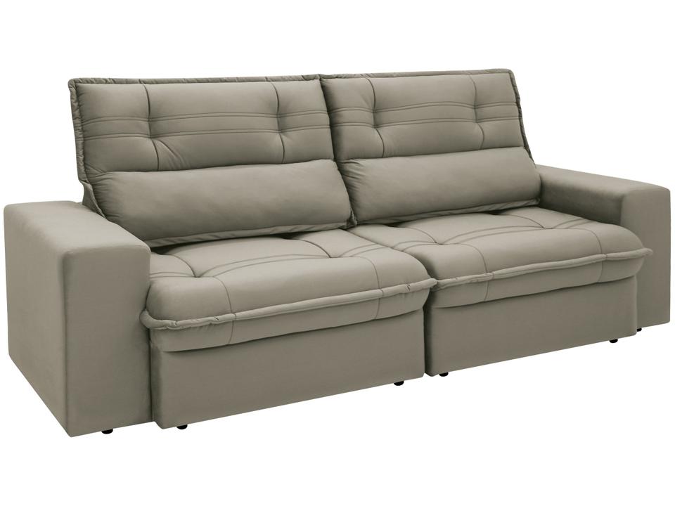 Sofá 4 Lugares Retrátil Reclinável Suede Palatino Linoforte - 3